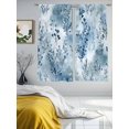 thumbnail image 3 of Blue Botanical Art Sheer Curtains 72 Inch Length 2 Panels Set, Watercolor Leaf Modern Elegant Voile Window Treatment Rod Pocket Curtains Sheers Drapes for Bedroom/Living Room/Kitchen 52"x72"x2, 3 of 7