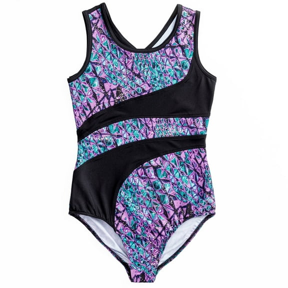 Rainbeau Moves Dance & Gymnastics Studded Serpent Print Tank Leotard, Girls XS-XL