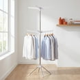 thumbnail image 6 of Clothes Drying Rack Foldable, 74.8 inch 2 Tier Laundry Drying Rack with Rotating Clothes Rail for 54 Pieces of Clothes, Space Saving, Indoor, Stainless Steel, White and Silver, 6 of 8