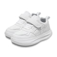 thumbnail image 4 of LYHaoo Kids Girls Lightweight Sneakers Soft Insole Hook and Loops Running Walking Shoes School Outdoor Play Shoes,White,Sizes 14.5(8.9") Big Kid, 4 of 7