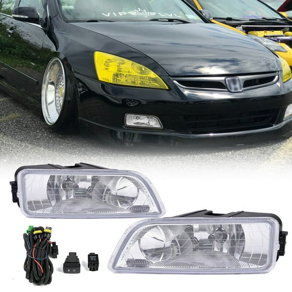 CCPAO Fit For Honda Accord 2003-2007 4DR Front Bumper Driving Fog Light Lamp w/Wiring