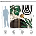 thumbnail image 2 of Abstract Emerald Green Shower Curtain Set 71Wx71H Inches Mid Century Modern Minimalist Tropical Leaves Geometric Contemporary Polyester Waterproof Bathroom Curtain with 12 Hooks, 2 of 6