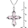 thumbnail image 4 of Elaborate and Pretty Pink Cross Seashell on Sterling Silver Pendant Necklace, 4 of 5