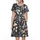 thumbnail image 1 of Balery Wildflower Watercolor 1 Vestidos sueltos de manga corta para mujer, vestidos de verano 2025, vestidos casuales de corte A con vuelo., 1 of 6