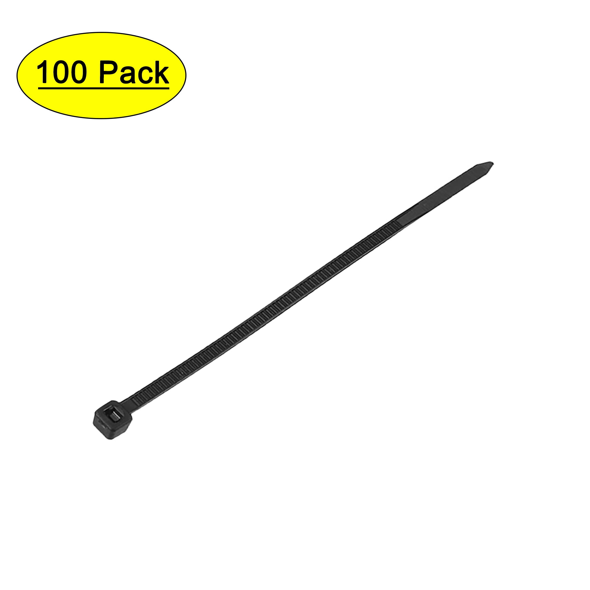 4-Inch 0.12-Inch Width Black Self-Locking Zip Ties Nylon Cable Ties Wraps 100 Pack