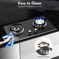 thumbnail image 5 of Miumaeov 28.7Inch 2-Burner Natural Gas Stove, Tempered Glass Gas Cooktop, Built-In Gas Stovetop with Ga-s Regulator, 5 of 9