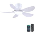 thumbnail image 1 of PHORUS 36'' Smart Ceiling Fan with Lights, Modern Flush Mount Low Profile Ceiling Fan, APP & Remote Control, Dimmable 3CCT LED, Quiet 6-Speed Fan for Bedroom,White, 1 of 5