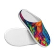 thumbnail image 3 of Kdxio Vibrant Rainbow Parrot Fantasy Women's Men's Slippers Plush Slip-On House Slipper for Winter Indoor Soft Cushion Non-slip Fluffy Slides Slippers-8, 3 of 7
