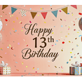 thumbnail image 3 of Pink Background Happy 13th Birthday Banner with Balloons Confetti and Presents Party Supplies Backdrop Decor for Photography Props Birthday Party Decors, 3 of 6