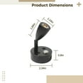 thumbnail image 3 of 2 Pcs RV Reading Lights, 12V LED Interior Lights with USB Charger, 3 Colors Dimmable Touch Control Bedside Lamp, Adjustable Wall Mount Light with 350° Rotation for Boat, Camper, Caravan, 3 of 5