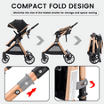 thumbnail image 5 of 2 in 1 Baby Stroller, Convertible Bassinet Pushchair for Infants and Newborns, 5 of 8