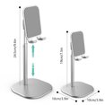 thumbnail image 3 of Soporte de teléfono retráctil Soporte de tableta antideslizante portátil ajustable de aleación de aluminio para teléfono móvil Inevent EL4803-02B, 3 of 7