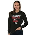 thumbnail image 4 of Thinking of You Keep Me Awake Romance Women Plus Size Long Sleeve Graphic Tee Brisco Brands 2X, 4 of 5