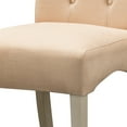 thumbnail image 2 of Benzara Button Tufted Fabric Chair with Curved Backrest, Set of 2, Tan Brown, 2 of 4