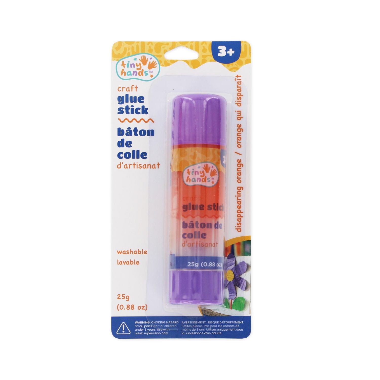 TINY HANDS Craft Glue Stick, Washable, Fast Drying, 25 g, Age 3+, Kids, Paper, Fabric, GLUE STICK 25G