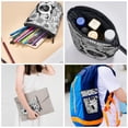 thumbnail image 4 of Lsque Floral Sugar Skull Portrait Pattern Telescopic Pencil Bag Pen Holder Stationery Case, Stand-up Retractable Transformer Bag Organizer, 4 of 6