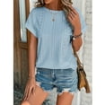 thumbnail image 4 of Hauts à Manches Courtes pour Femmes Mode Printemps/été Décontractée Ample Col Rond Manches Courtes Haut pour Femmes Aguichant Hauts d'Été pour Femmes Hauts à Manches Courtes T-Shirts pour Femmes Mode, 4 of 6