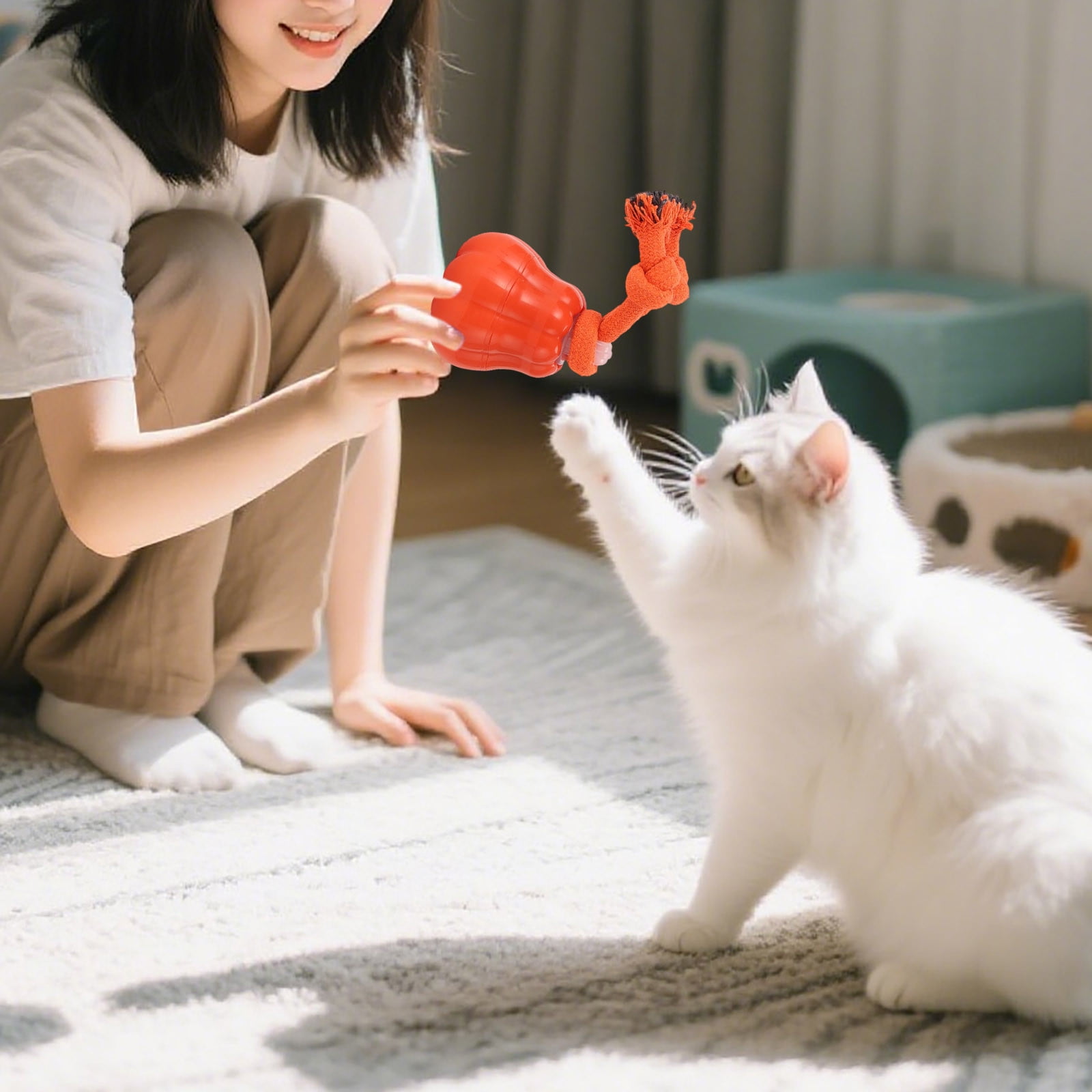 Interactive LED Pet Toy Rechargeable Motion Activated Rolling For Dogs And Cats Indoor Companion