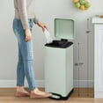 thumbnail image 7 of Lumiparty 8 Gallon Kitchen Trash Can, Stainless Steel Garbage Can, Waste Bin with Removable Inner Bucket for Bathroom, Living Room, Office, Green, 7 of 7