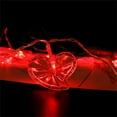 thumbnail image 4 of Fiudx Guirnalda de Luces Coloridas En Forma de Corazón, Decoración Romántica para Interiores y Exteriores, Funciona con Pilas, Ideal para San Valentín, Acción de Gracias, Día de La Madre, 165 Cm de L, 4 of 6
