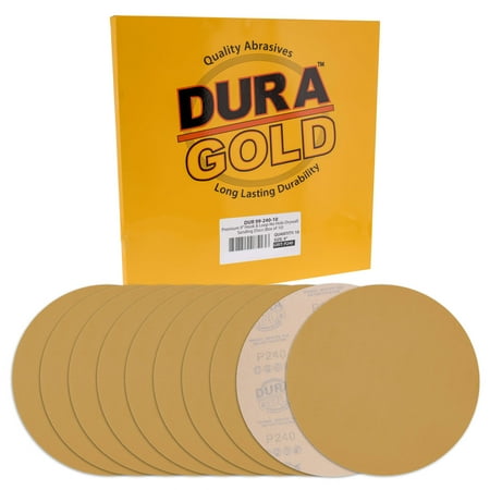

Dura-Gold Premium 9 Drywall Sanding Discs - 240 Grit (Box of 10) - High-Performance Sandpaper Discs with Hook & Loop Backing Fast Cutting Aluminum Oxide Abrasive - For Drywall Power Sander Wood