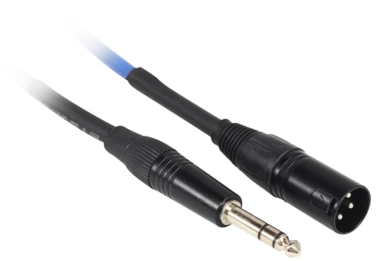 4 Rockville 30' Male REAN XLR to 1/4'' TRS Cable (2 Red and 2 Blue)