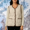 thumbnail image 2 of Fleece Tights for Women, Thick Winter Sleeveless Parkas Warm Coat, 2 of 8