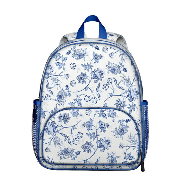 Tropical Flower and Leaves Students Backpack - Vintage Floral and Skull Design with Comfortable Dual Shoulder Support, Lightweight School Bag for Developing Students