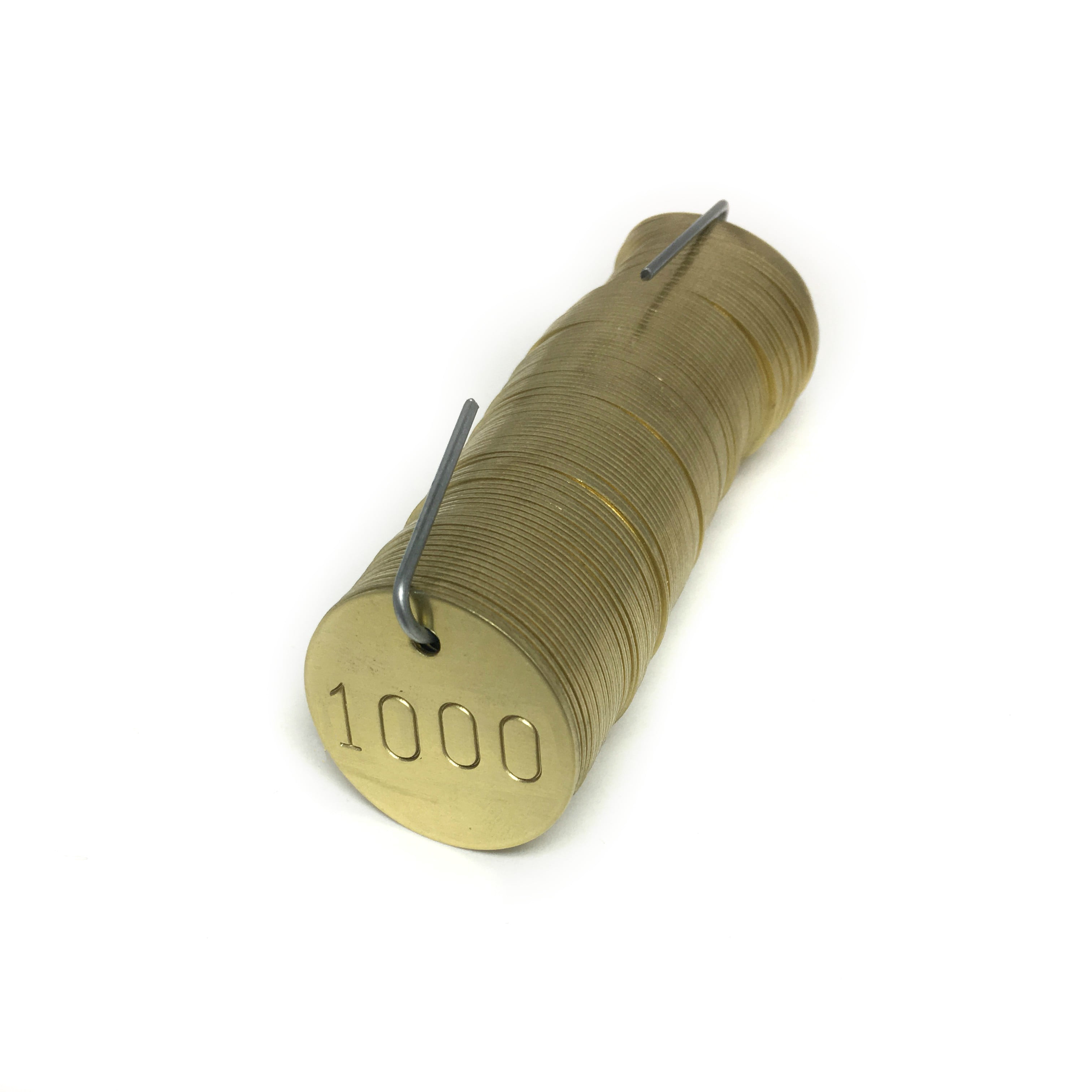 1.25" Round Brass Tags Numbered 001 - 1,000 (Pack of 1,000 Tags)