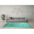 thumbnail image 3 of Ahgly Company Indoor Rectangle Abstract Turquoise Blue Contemporary Area Rugs, 2' x 5', 3 of 4