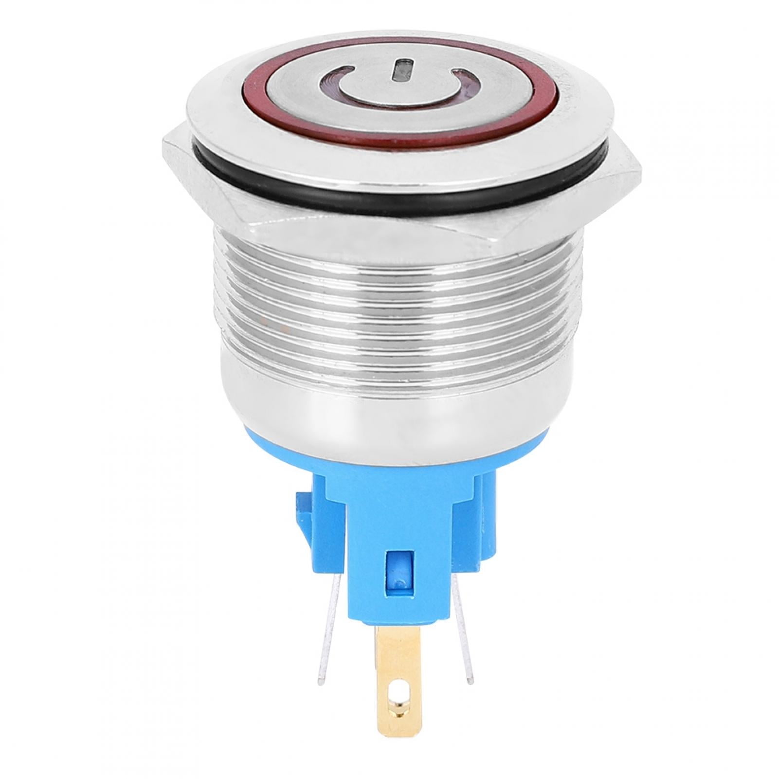 Stainless Steel 22mm Red LED Push Button Switch, IP65 Rated