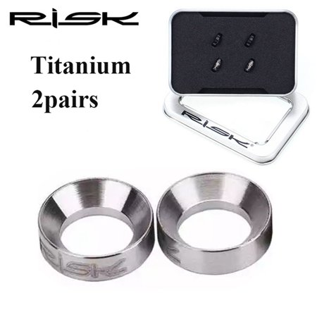 2pairs Bike Accessories Bicycle Parts For Disc Brake Mountain BMX Bike XT Mounting Bolts Brake Caliper Group Convex Washer Spacer Titanium M6 Concave TITANIUM