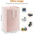 thumbnail image 3 of Dirty Laundry Basket 72L Pink, 40x30x60cm Foldable Waterproof Fabric with Large Capacity, 3 of 5