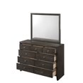 thumbnail image 6 of Contemporary Style King Size 6pc Bedroom Set Bed Dresser Mirror Nightstand Chest Wooden Furniture Gray Finish, 6 of 7