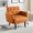 Orange, variant on SZLIZCCC Accent Chair Lounge Modern PU Faux Leather Armchair Retro Tufted Upholstered Single Sofa for Office White