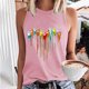 thumbnail image 1 of ICHUANYI Clearance Casual Women's Round Neck Summer Sexy Gradient Print Regular Women's Sleeveless Top(Pink, M) ICHUANYI WER2023080902926, 1 of 5