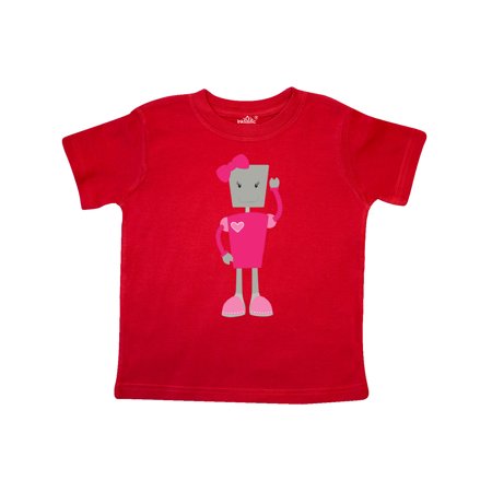 

Inktastic Cute Robot Girl Robot Pink Robot with Ribbon Gift Toddler Toddler Girl T-Shirt