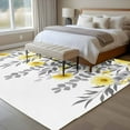 thumbnail image 4 of Yellow Floral Area Rugs 5'x7', Washable Small Throw Rugs for Laundry Room Playroom, Farmhouse Spring Flowers Leaves Indoor Outdoor Rug Non-Slip Low Pile Carpet Runner Reversible Floor Mats, 4 of 8