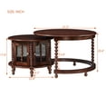 thumbnail image 2 of Harper & Bright Designs Vintage Round Nesting Coffee Table with Storage, Retro Wood Center Table with Glass Doors, Walnut, 2 of 15