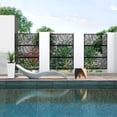 thumbnail image 5 of Neutypechic Decorative Privacy Screen Outdoor Divider with Stand Metal Corten Steel 76" x 47.2" x 15.7" Black, 5 of 5