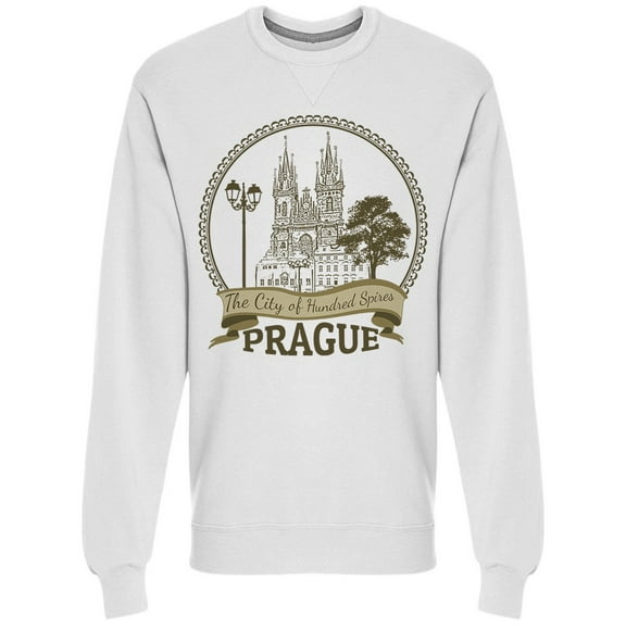 Hundred Spires Prague Sweatshirt Men -Image by Shutterstock, Male x-Large