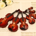 thumbnail image 2 of Wweixi Polished Wood Miniature Violin Mini Musical Instrument Kit Room Decoration Bow And Case Mini Musical Instrument Violin 12cm, 2 of 6