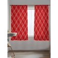 thumbnail image 5 of Sheer Curtains 63 Inch Length 2 Panels Set for Bedroom, Red White Stripes Semi Sheer Curtains for Windows, Simple Geometric Modern Monochrome Voile Window Treatments Rod Pocket Curtain, 5 of 7
