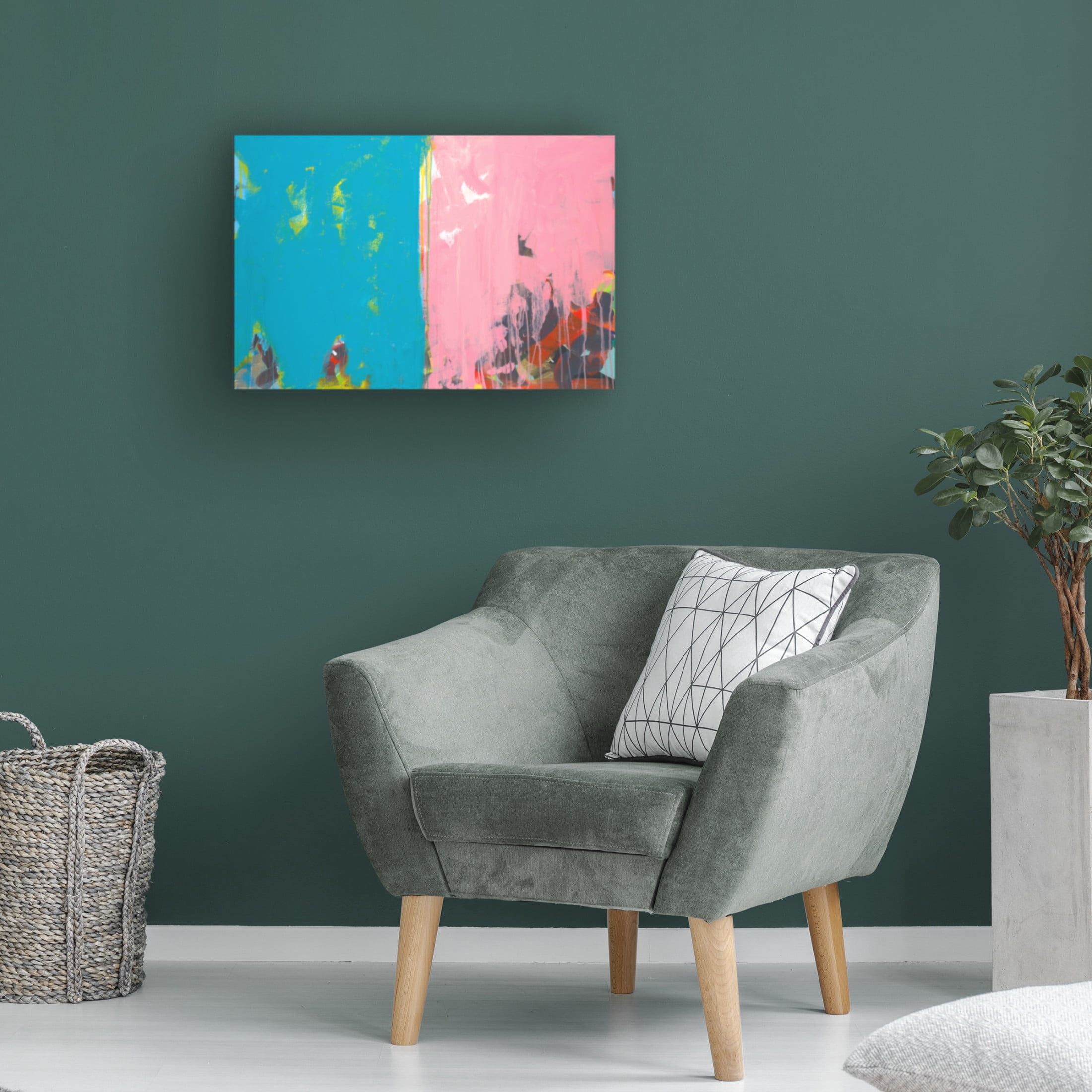 Canvas Wall Art - Jan Weiss 'Colorblock 13' Wall Art for Living Room, Bedroom, or Office Décor by Trademark Fine Art - 47 x 30 Inches