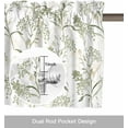 thumbnail image 6 of Valances for Kitchen Windows Vintage Floral Plant Valance Curtains for Living Room, Sage Green Rod Pocket Window Valance Red Window Treatment for Bathroom Bedroom 54x18inch, Washable, 6 of 6