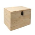 thumbnail image 1 of Caja de madera sin terminar, cofre del tesoro sencillo para recuerdos de fiesta y boda. 27 cm x 20 cm x 14 cm, 1 of 8