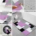 thumbnail image 6 of Kitchen Mat Rug 1 PCS Abstract Art Patchwork Pink Black and Grey Runner Rug Anti-Fatigue Comfort Memory Foam Standing Mat Non-Slip Floor Door Mat for Bathroom Bedroom 20x47in, 6 of 6