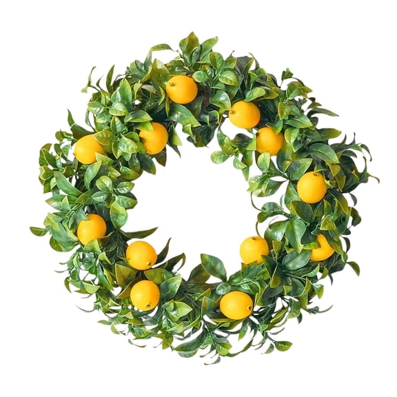 Yunhgft Lemon Artificial Wreath Front Door Wreath Rustic Realistic Wall Hanging Ornament