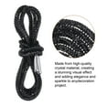 thumbnail image 3 of Uxcell 4 piezas de cordones de strass de 39" de longitud, cordones de cristal brillantes para pantalones deportivos, pantalones cortos y zapatillas, negro, 3 of 6