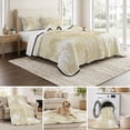 thumbnail image 6 of Quilts Full Size, Tropical Palm Tree Soft Comforter Bedding Set for Bed, Beige White Plants Coastal Leaf Beach Lightweight Quilted Bedspread with Pillow Cover(2 Pieces) for All Season, 78x90 Inch, 6 of 9